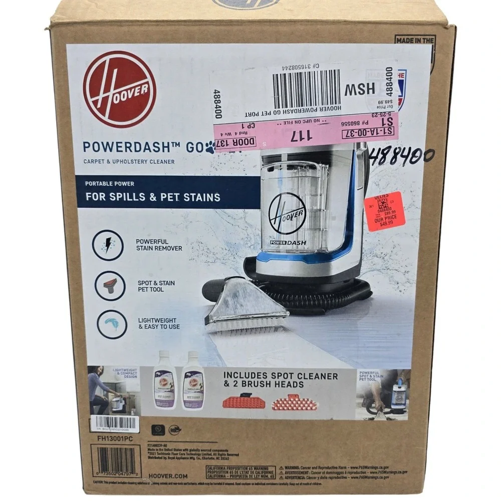 Hoover PowerDash GO Portable Spot Cleaner FH13001PC Carpet Upholstery Tool